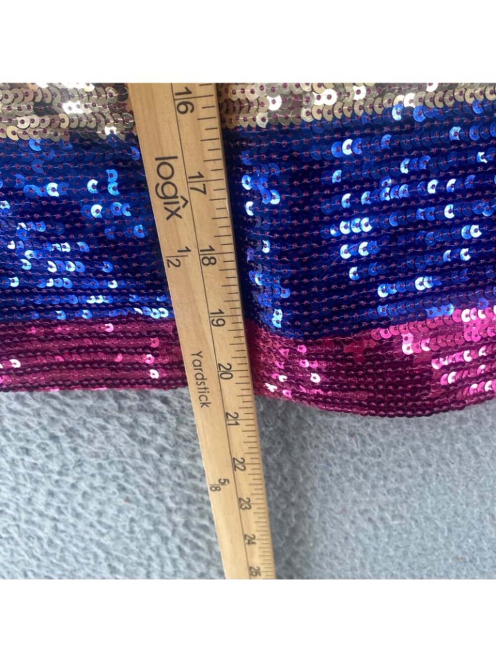 Tracee Ellis Ross Top Womens Extra Large Purple Multi Stripe Sequin Crop Party - Picture 9 of 10
